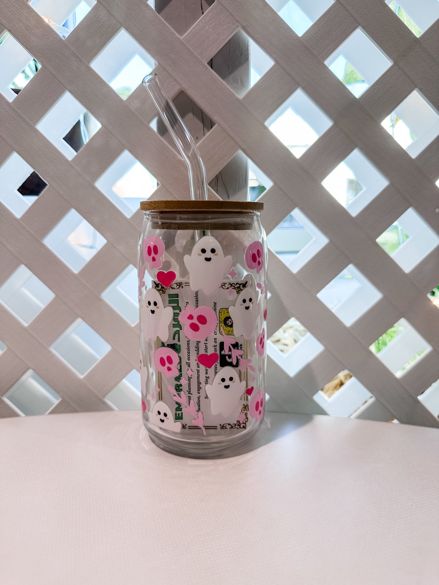 Glass Tumbler with Stainless Steel Straw